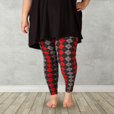 Sweater Argyle Print Christmas Soft Leggings