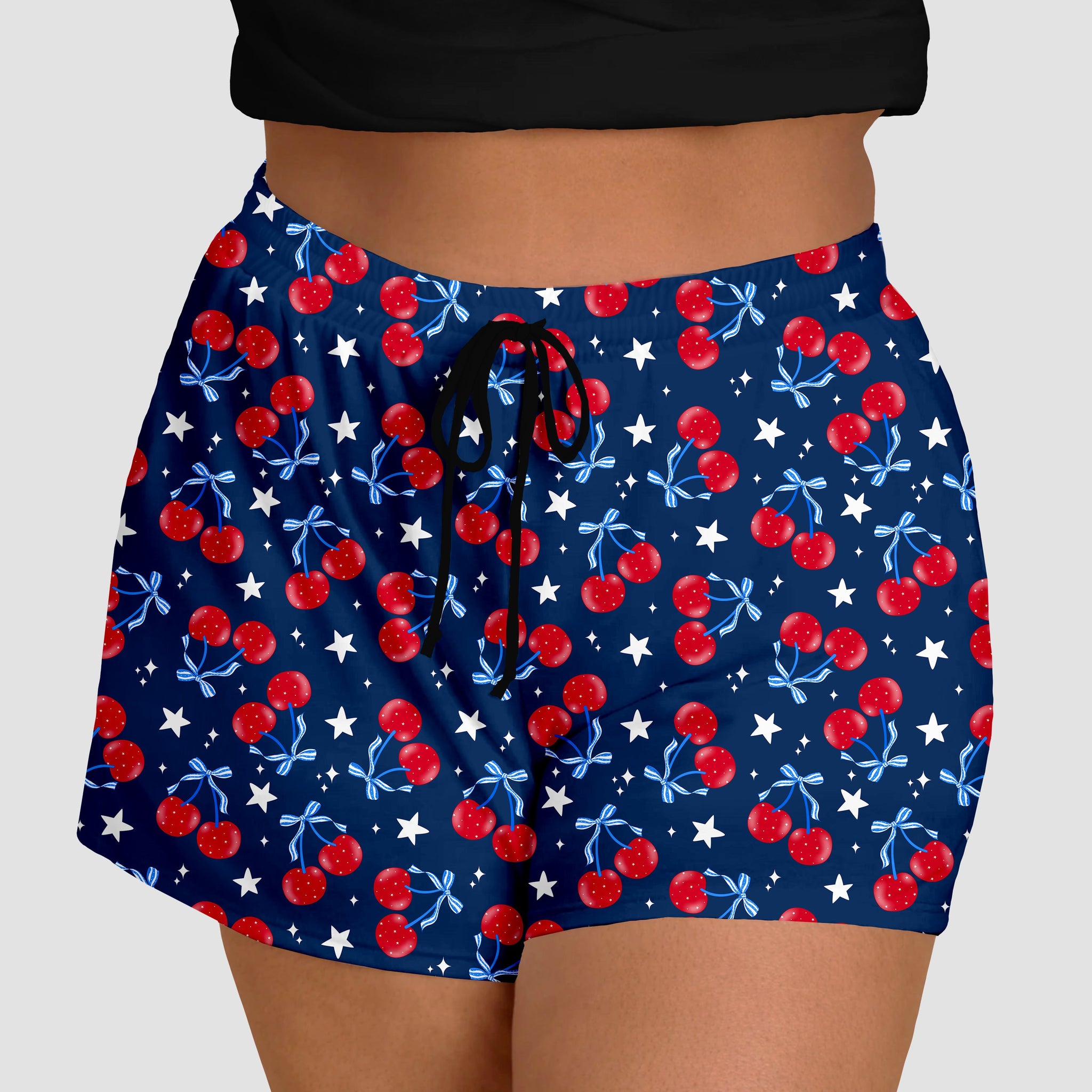 RTS - Cherry Bows Jogger Shorts