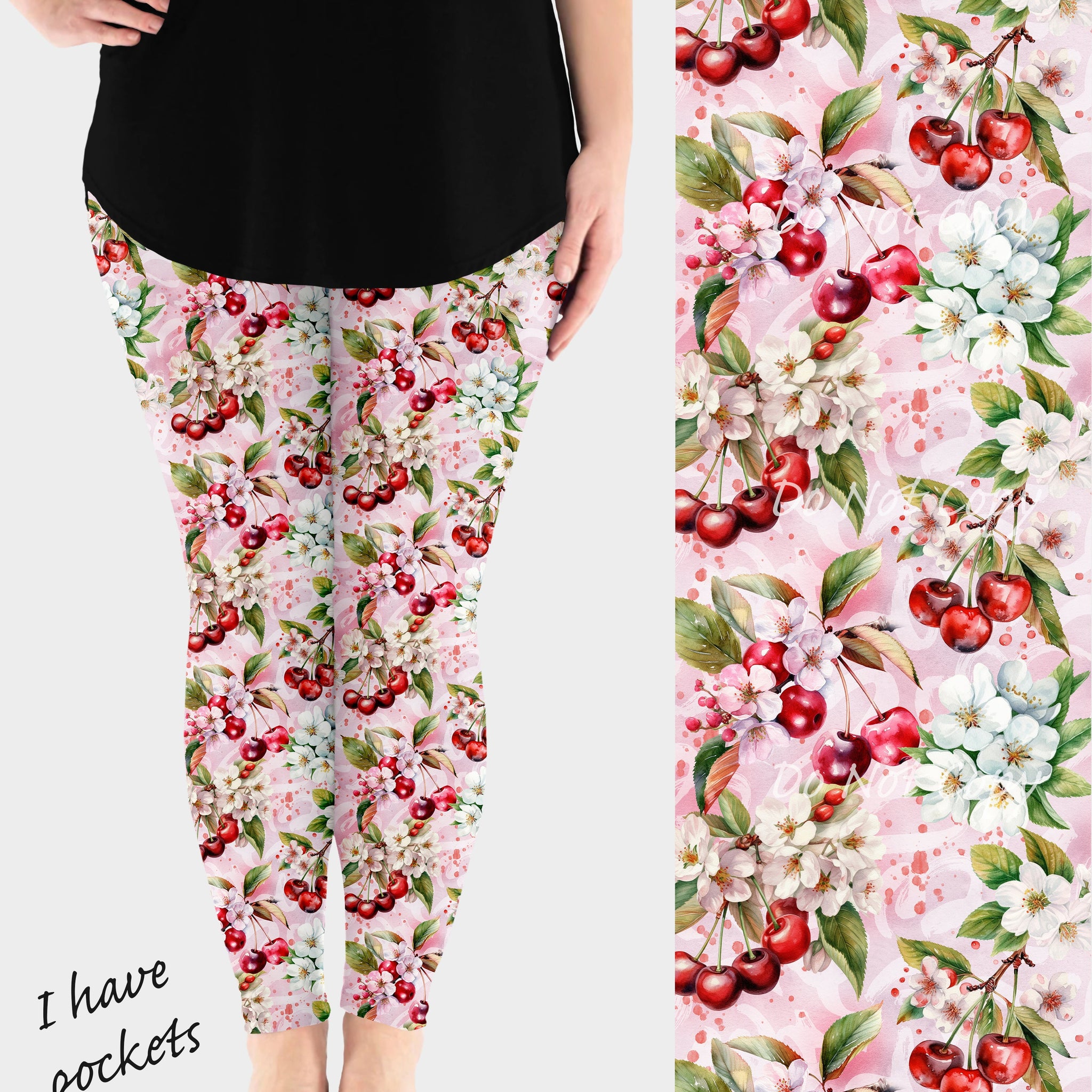 RTS - Cherry Blossom Leggings w/ Pockets