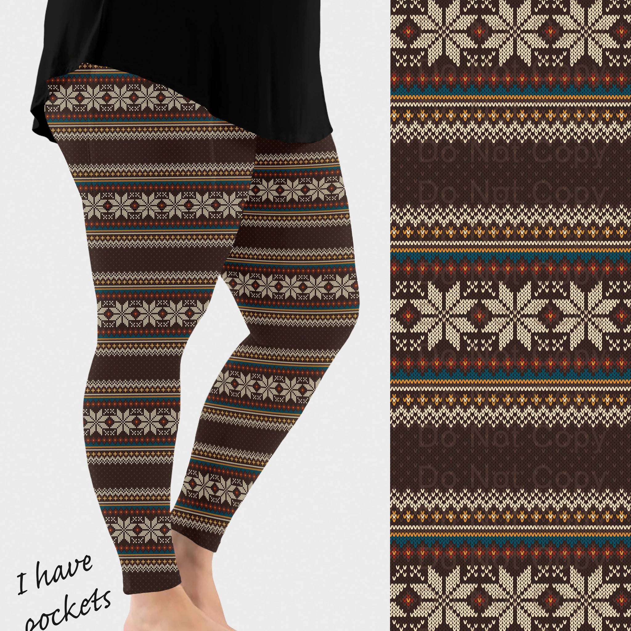 RTS - Chestnut Snow Leggings w/ Pockets