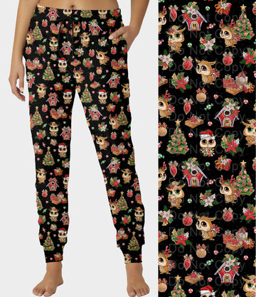 RTS - Christmas Owls Jogger Pants
