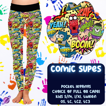 COMIC SUPES - FUN KIDS RUN -  LEGGING/CAPRI PREORDER CLOSING 11/5