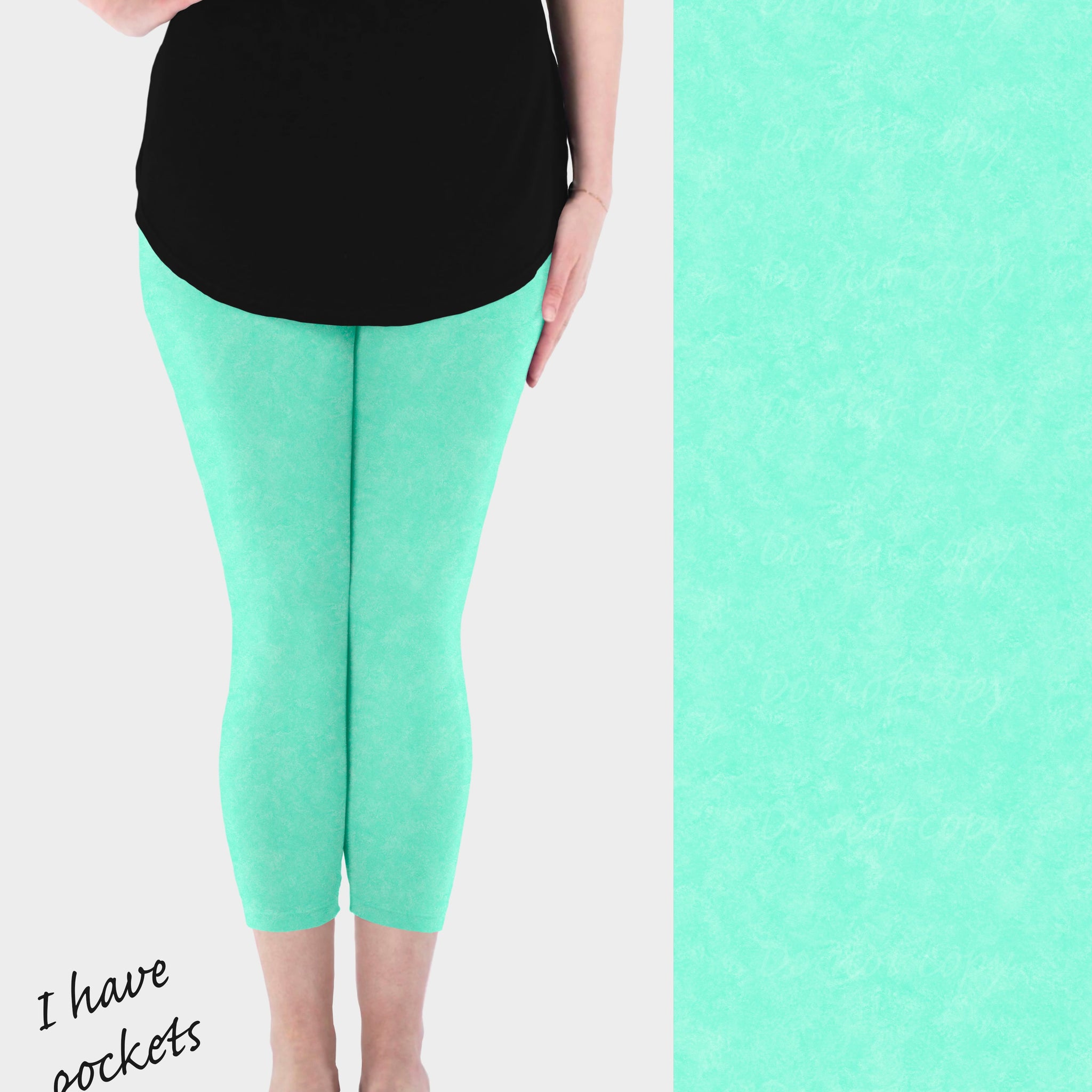 RTS - Cool Mint Capri Leggings w/ Pockets