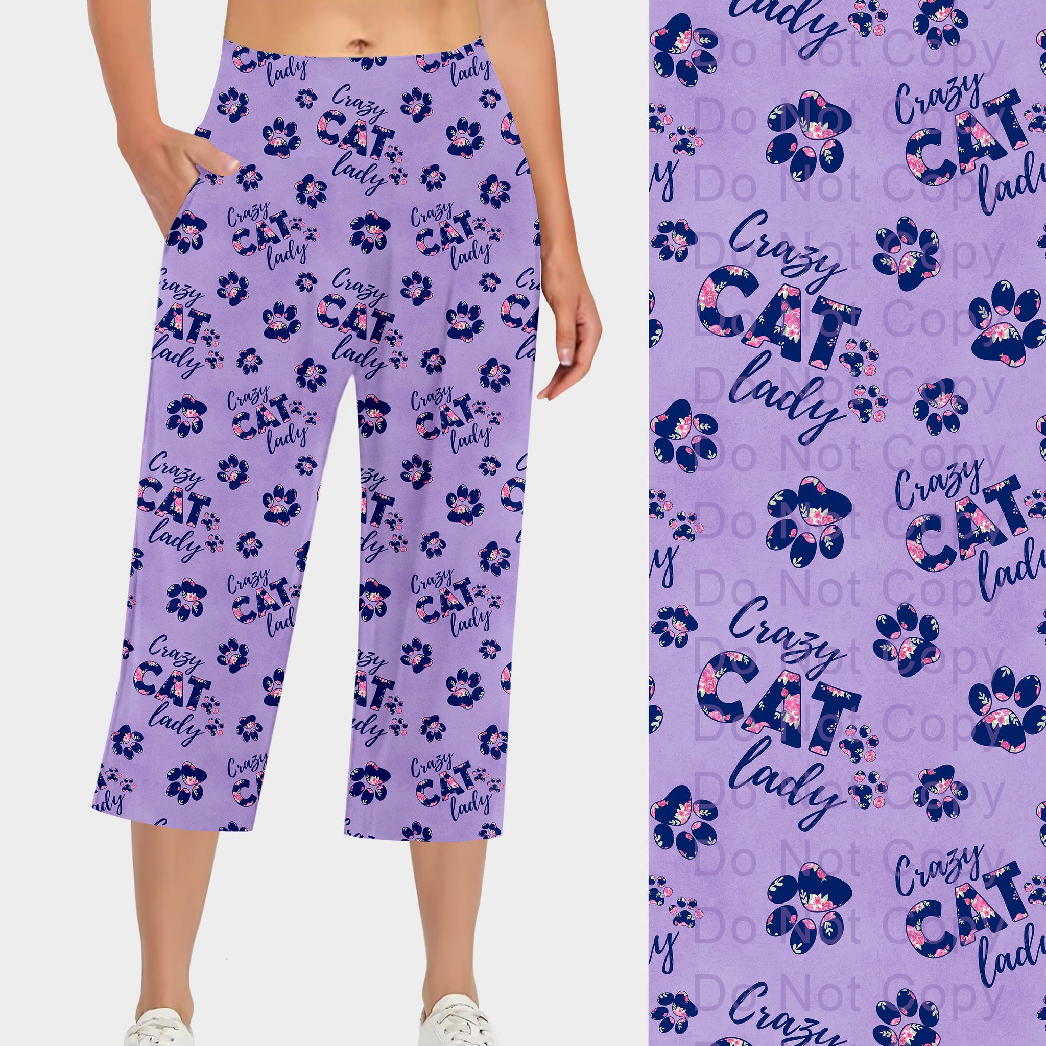 RTS - Crazy Cat Lady Capri Lounge Pants