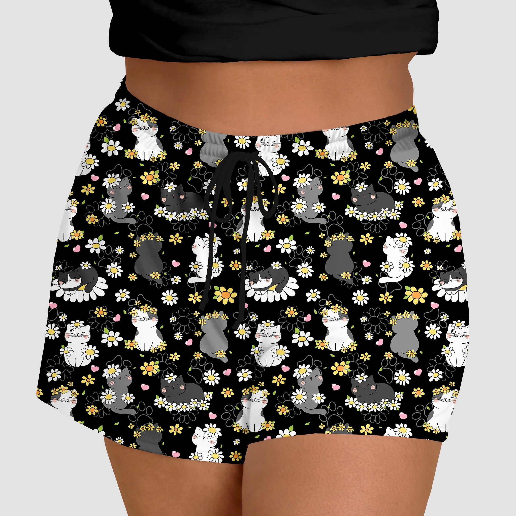 RTS - Daisy Cats Jogger Shorts