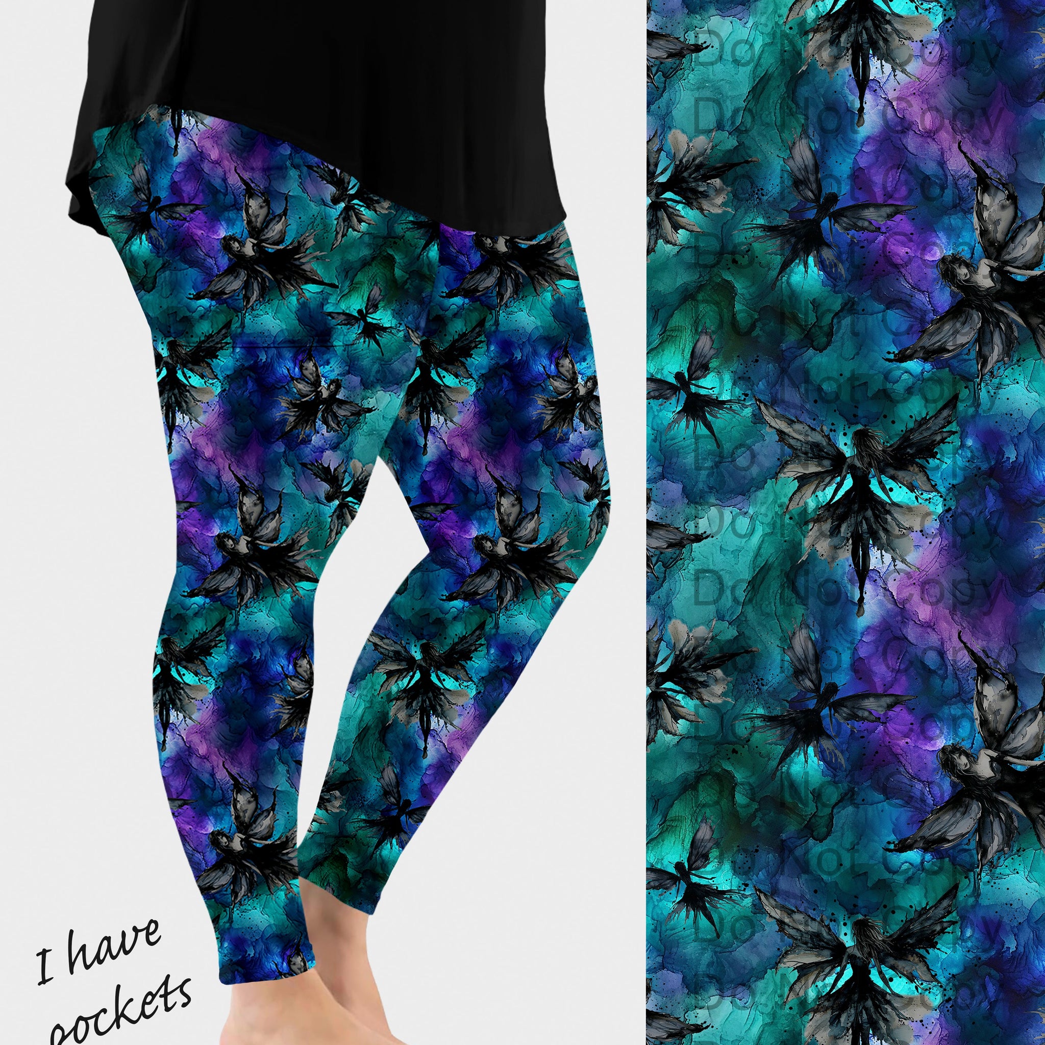 RTS - Dark Fairies Leggings w/ Pockets