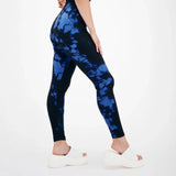 Blue Denim Tie Dye Print Leggings