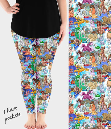 RTS - Dogs in Places Leggings w/ Pockets