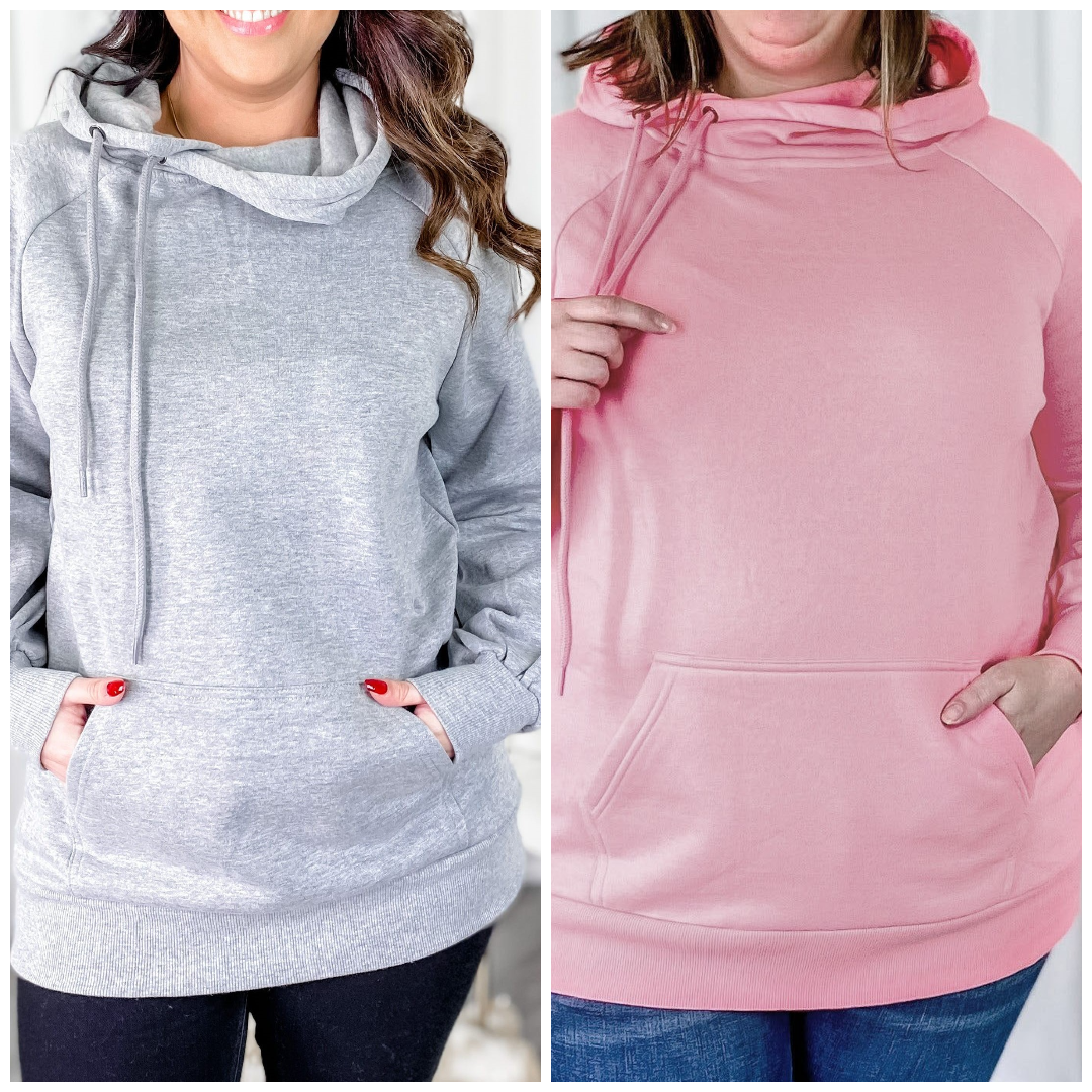 Side Tie Tunic Hoodie w/ Kangaroo Pocket