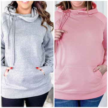 Side Tie Tunic Hoodie w/ Kangaroo Pocket