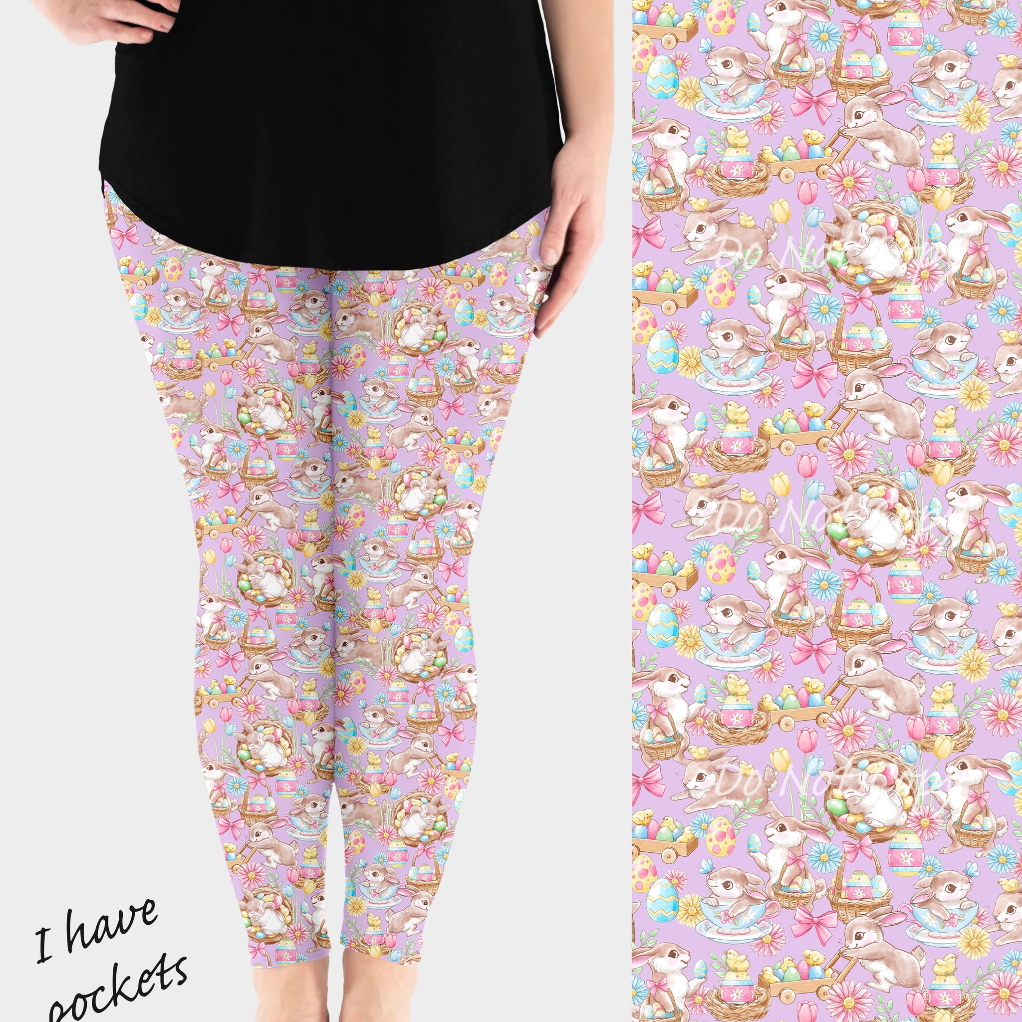 RTS - Easter Bunnies Leggings w/ Pockets