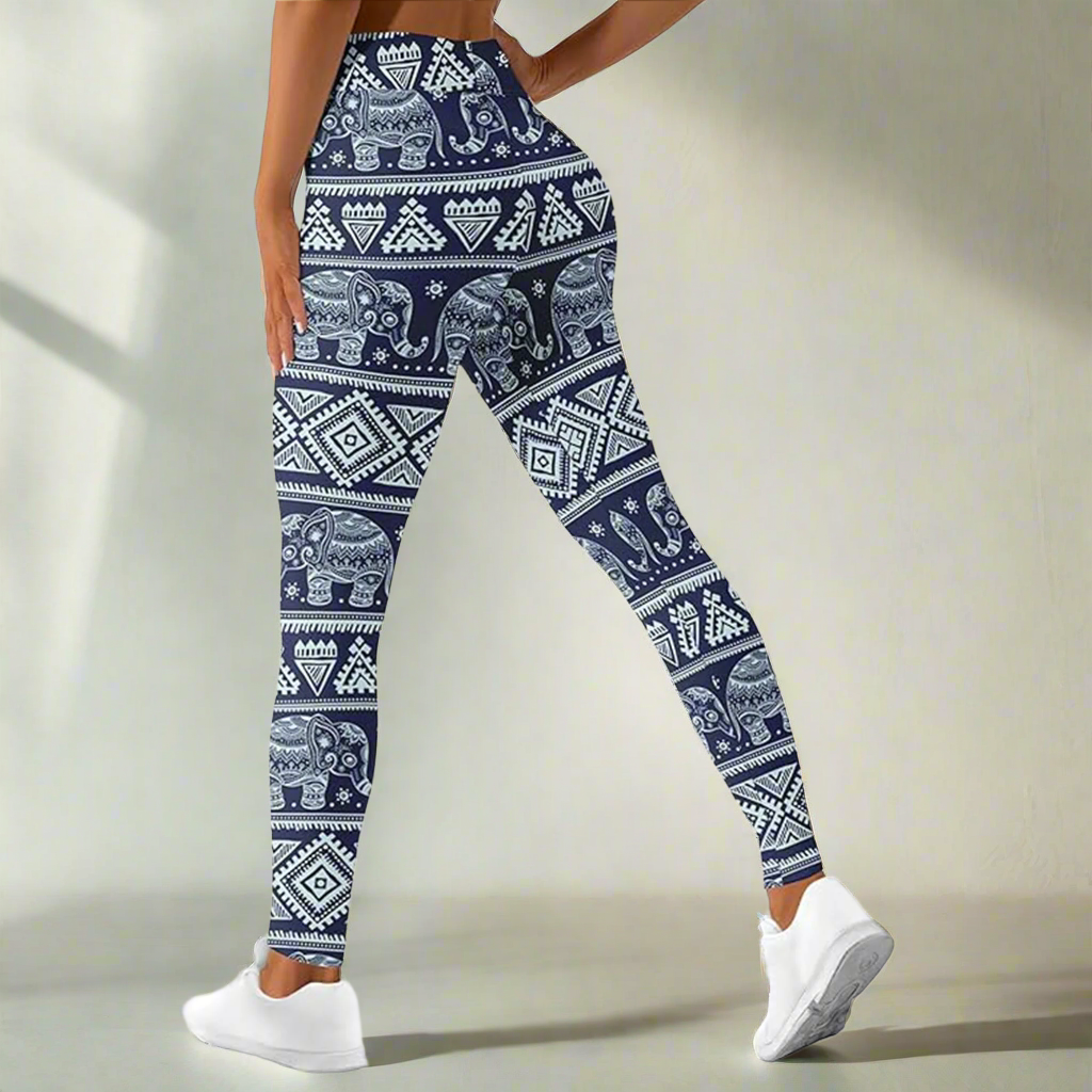 Aztec Elephant Print yoga Leggings