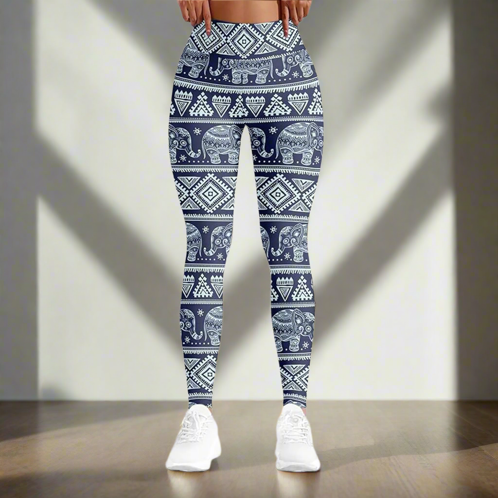 Aztec Elephant Print yoga Leggings