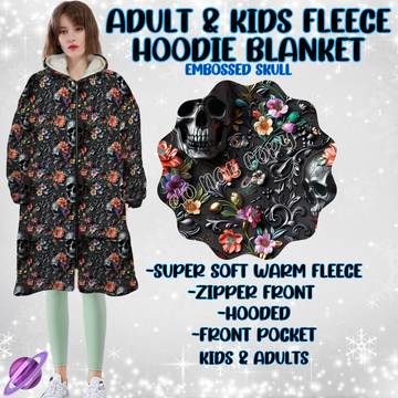 EMBOSSED SKULL-HOODIE BLANKET RUN-PREORDER CLOSING 9/28 ETA NOV