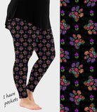 RTS - Embroidered Paws Leggings w/ Pockets