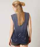 Gilded Intent Bleach Wash Tank Top Women's Large Blue Tie-Dye Sleeveless