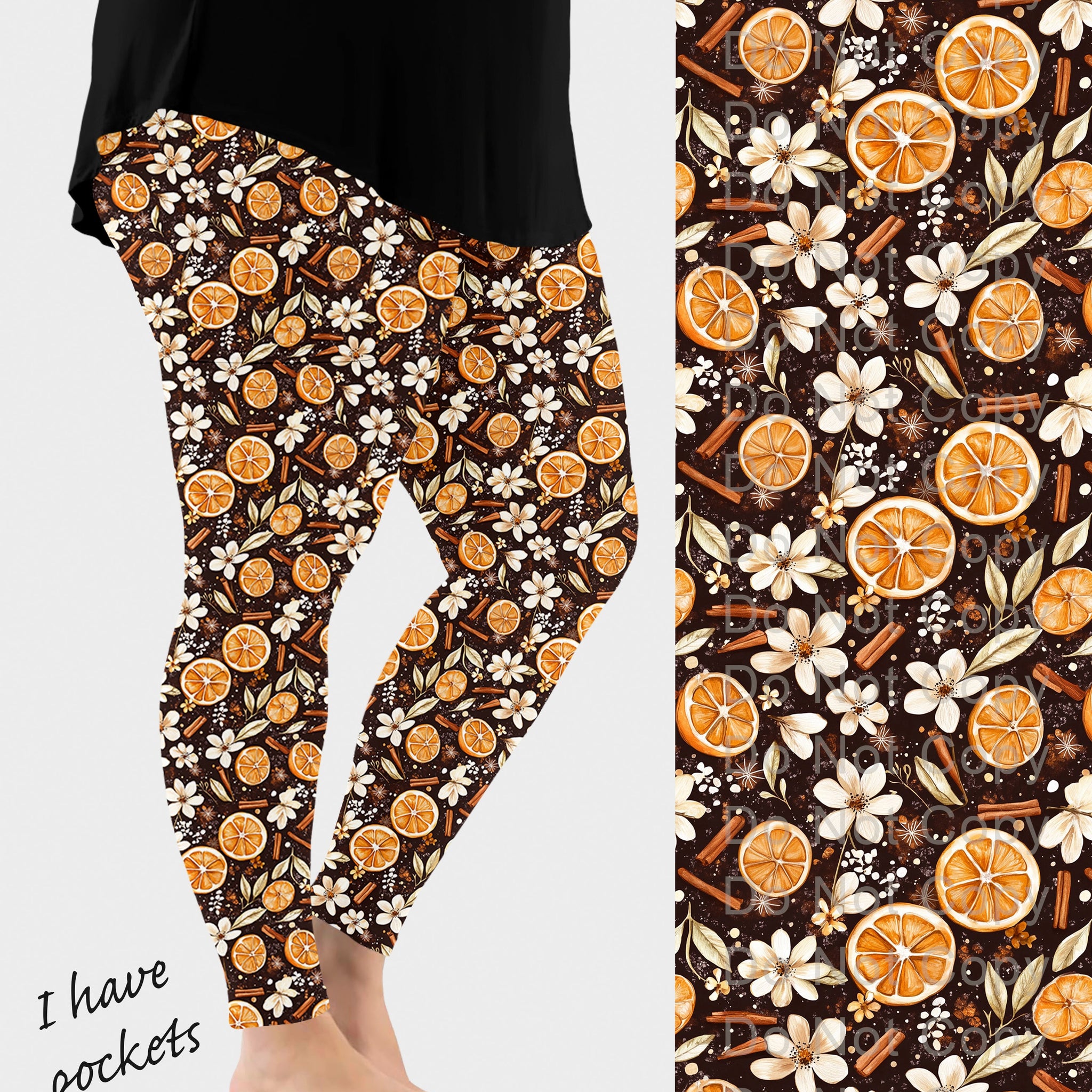 RTS - Fall Spices Leggings w/ Pockets