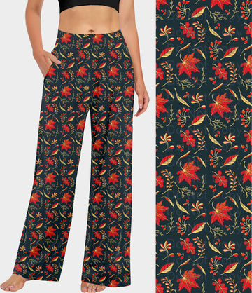 RTS - Falling Leaves on Navy Lounge Pants