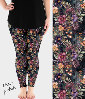 RTS - Fantasy Blooms Leggings w/ Pockets