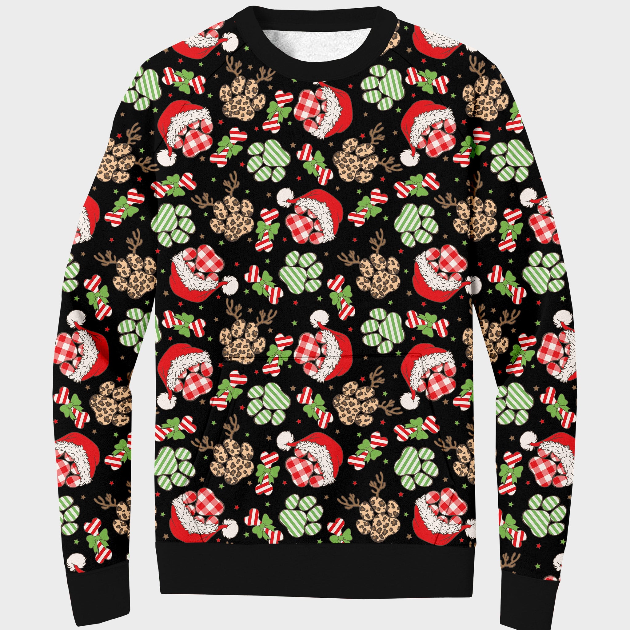 RTS - Festive Paws Sweater w/ Front Pocket