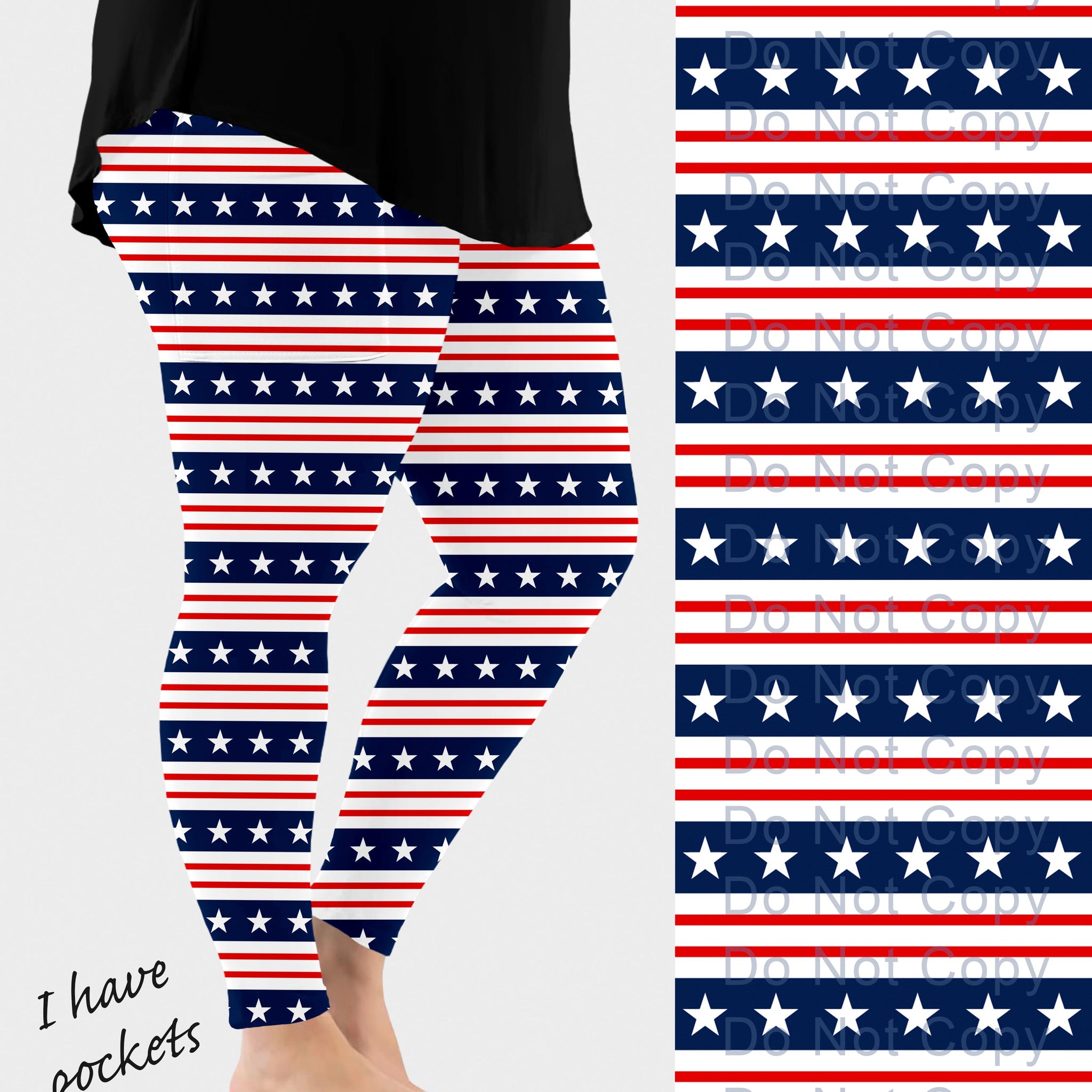 RTS - Flag Stripes Leggings w/ Pockets