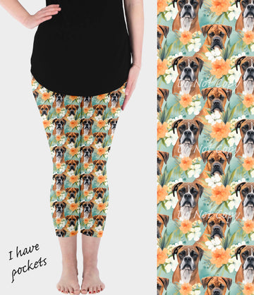 RTS - Floral Boxer Capri Leggings w/ Pockets