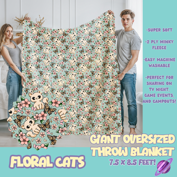 FLORAL CATS - OVERSIZED THROW BLANKET 11 - PREORDER CLOSING 2/2