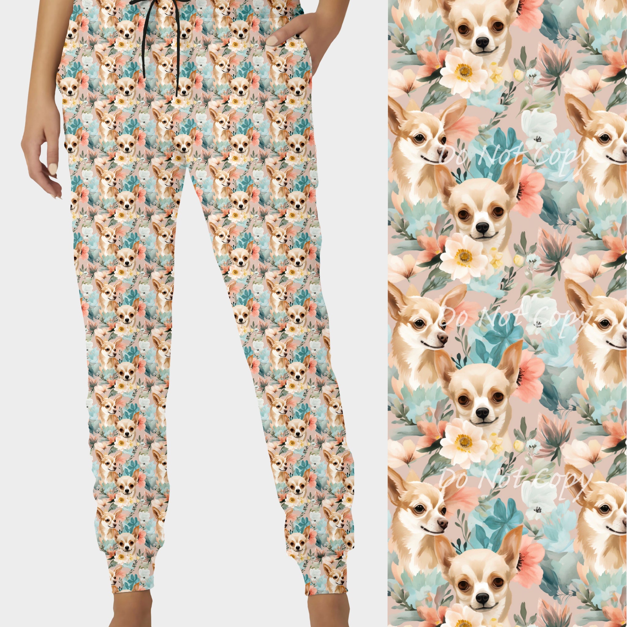 RTS - Floral Chihuahua Joggers