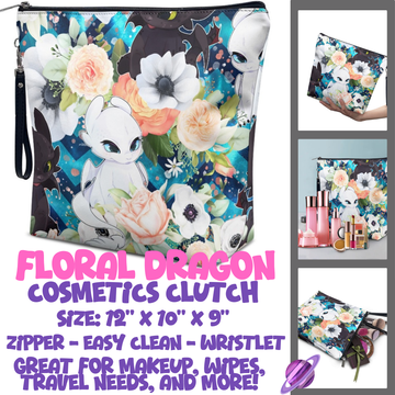 FLORAL DRAGON - CUSTOM COSMETIC CLUTCH PREORDER CLOSES 12/16