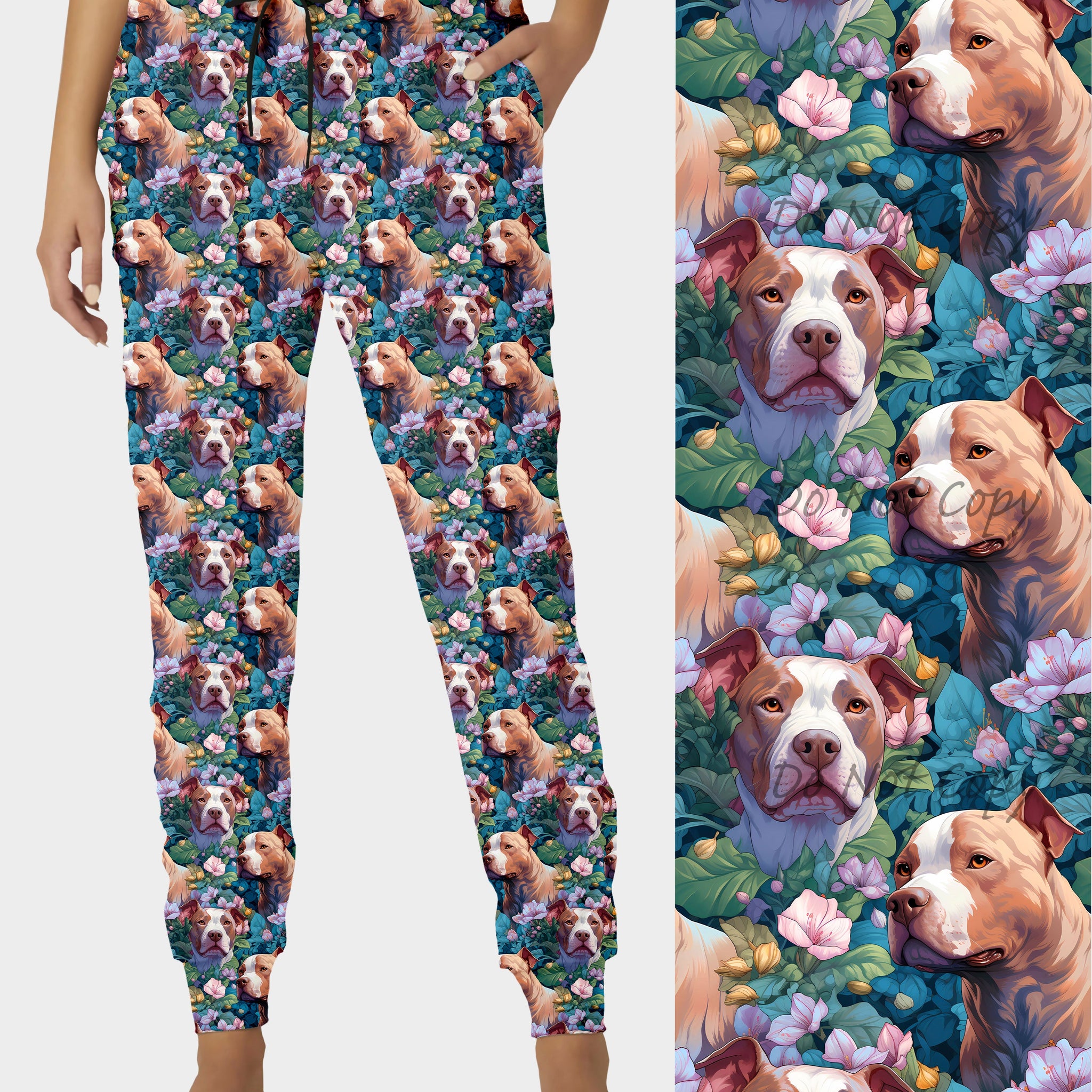 RTS - Floral Pit Bull Joggers