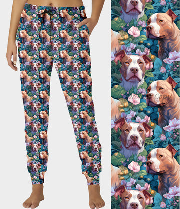 RTS - Floral Pit Bull Joggers