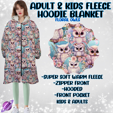 FLORAL OWLS -HOODIE BLANKET RUN-PREORDER CLOSING 9/28 ETA NOV