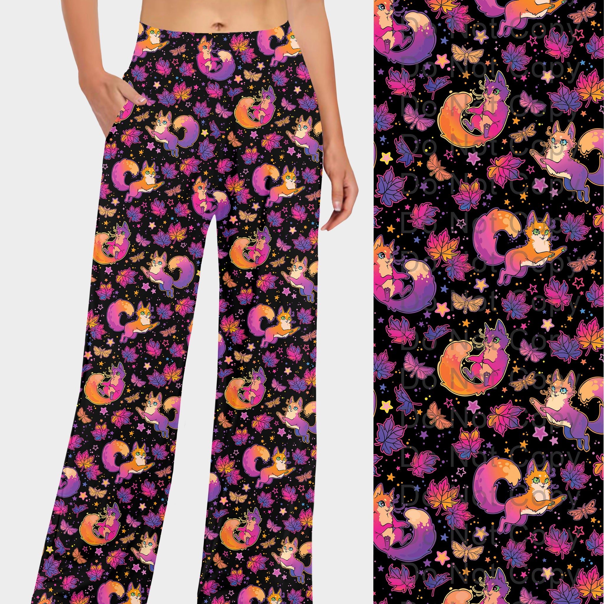 RTS - Fluffy Kitty Cat Leaves Lounge Pants