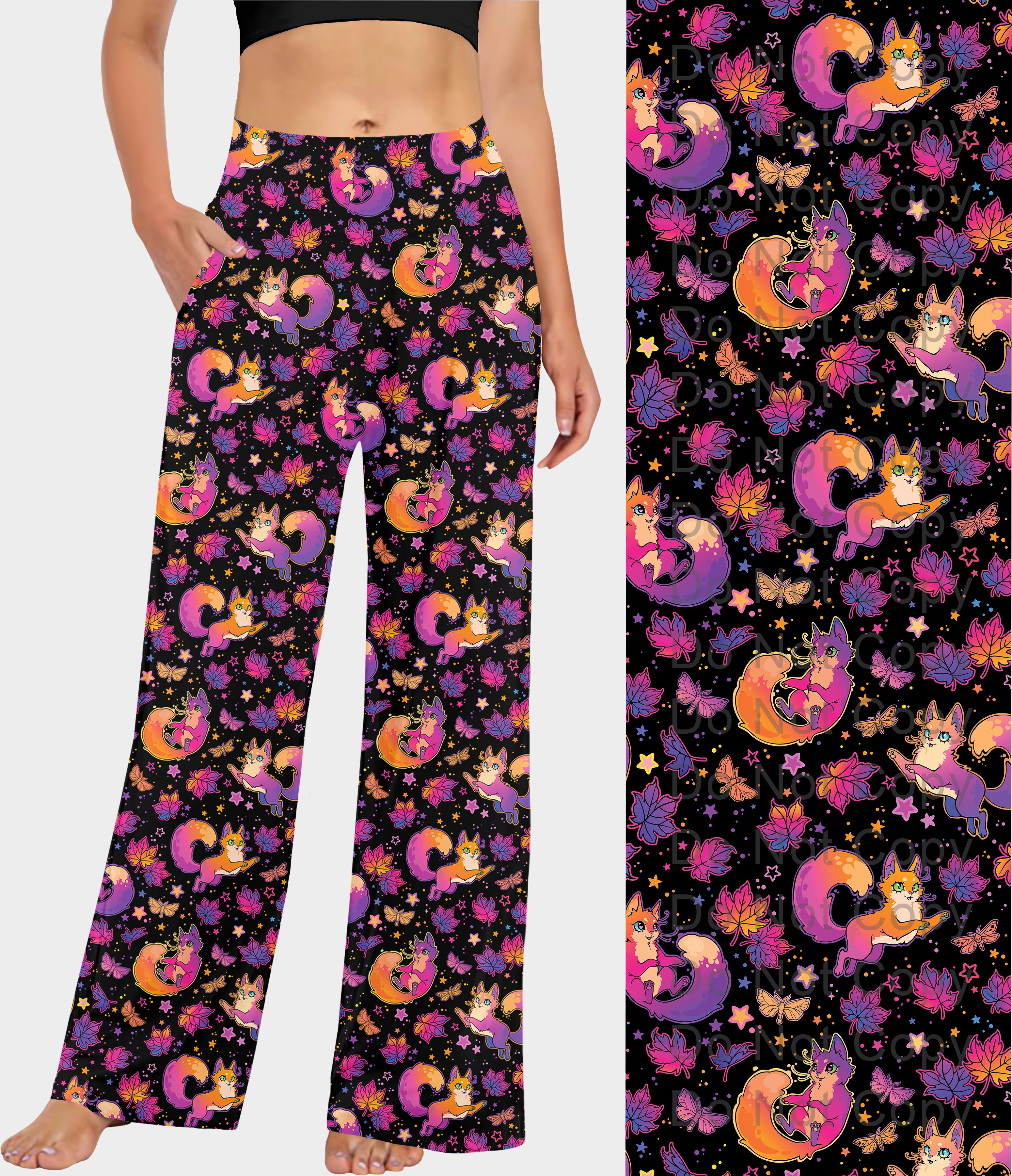 RTS - Fluffy Kitty Cat Leaves Lounge Pants