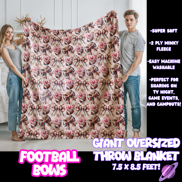 FOOTBALL BOWS - GIANT SHAREABLE THROW BLANKETS ROUND 10-PREORDER CLOSING 12/2