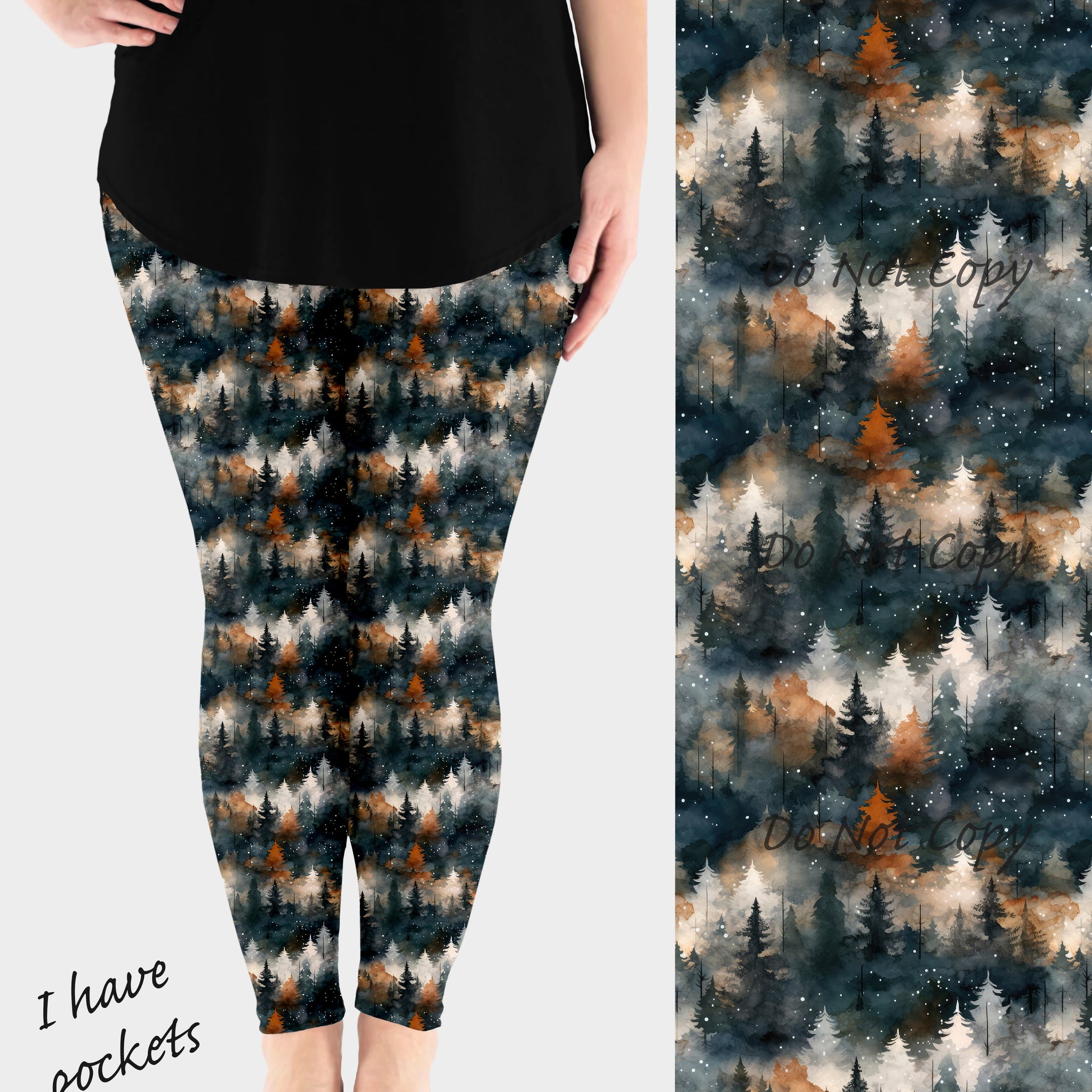 RTS - Forest Trees Leggings w/ Pockets