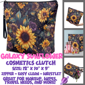 GALAXY SUNFLOWER - CUSTOM COSMETIC CLUTCH PREORDER CLOSES 12/16