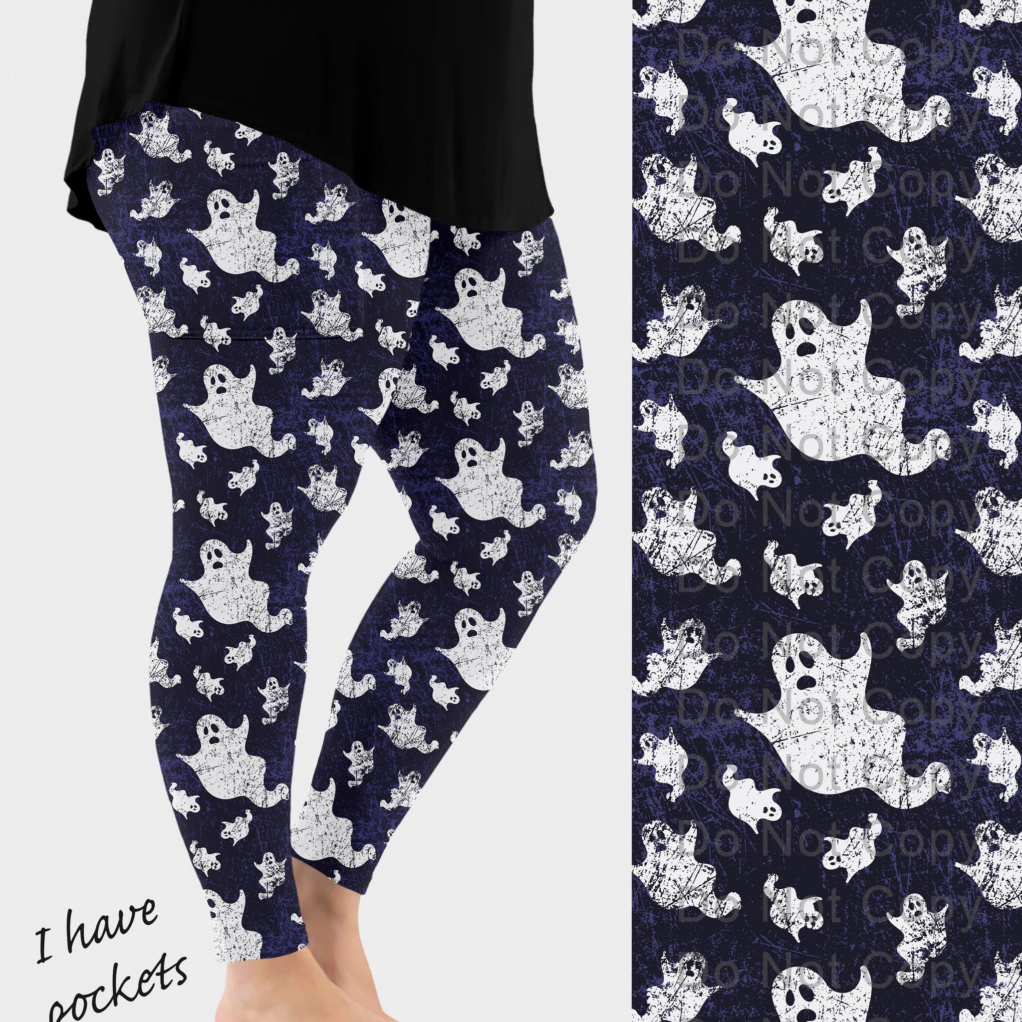 RTS - Ghostly Grunge Leggings w/ Pockets