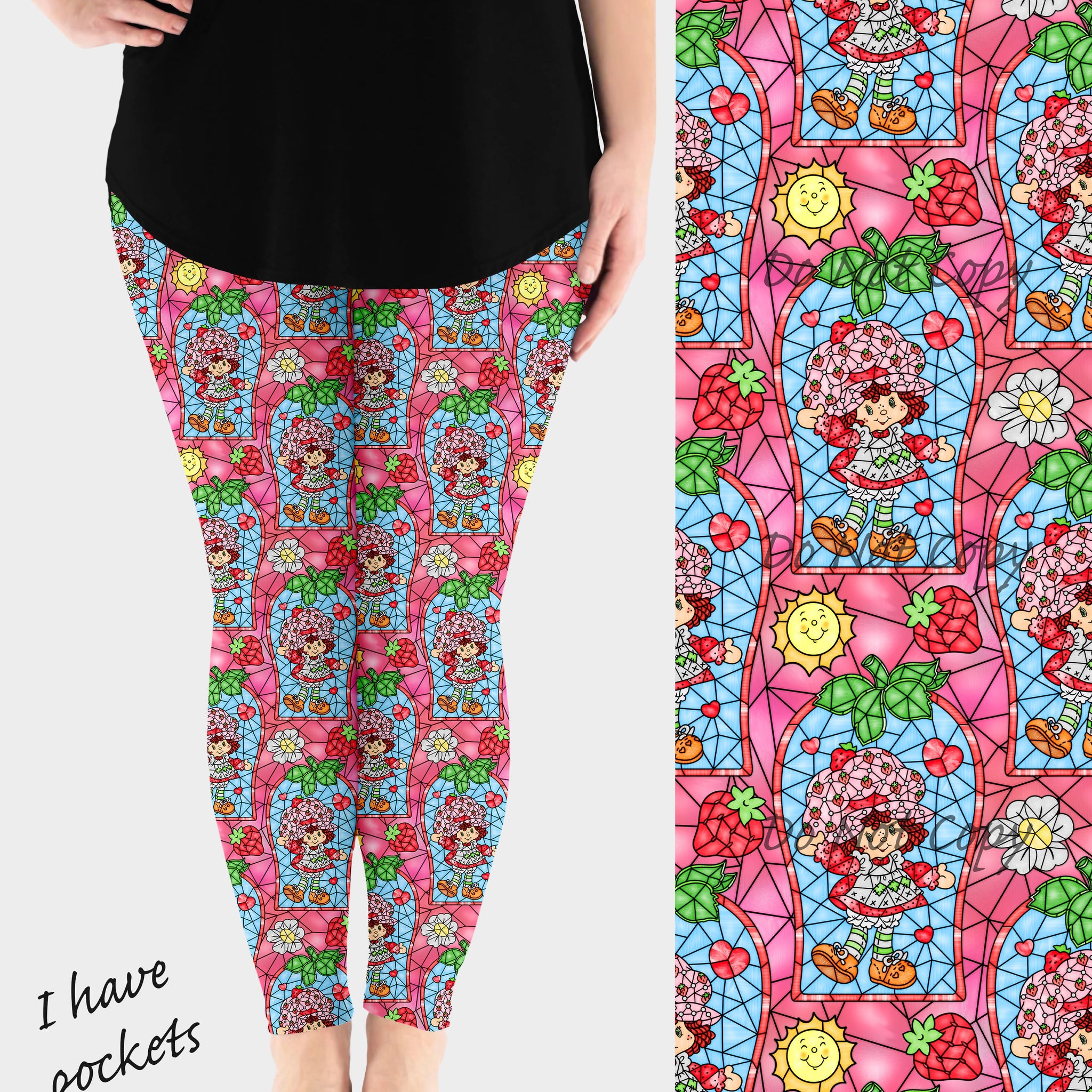 RTS - Glass Strawberry Leggings w/ Pockets