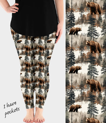 RTS - Grizzly Bear Leggings w/ Pockets