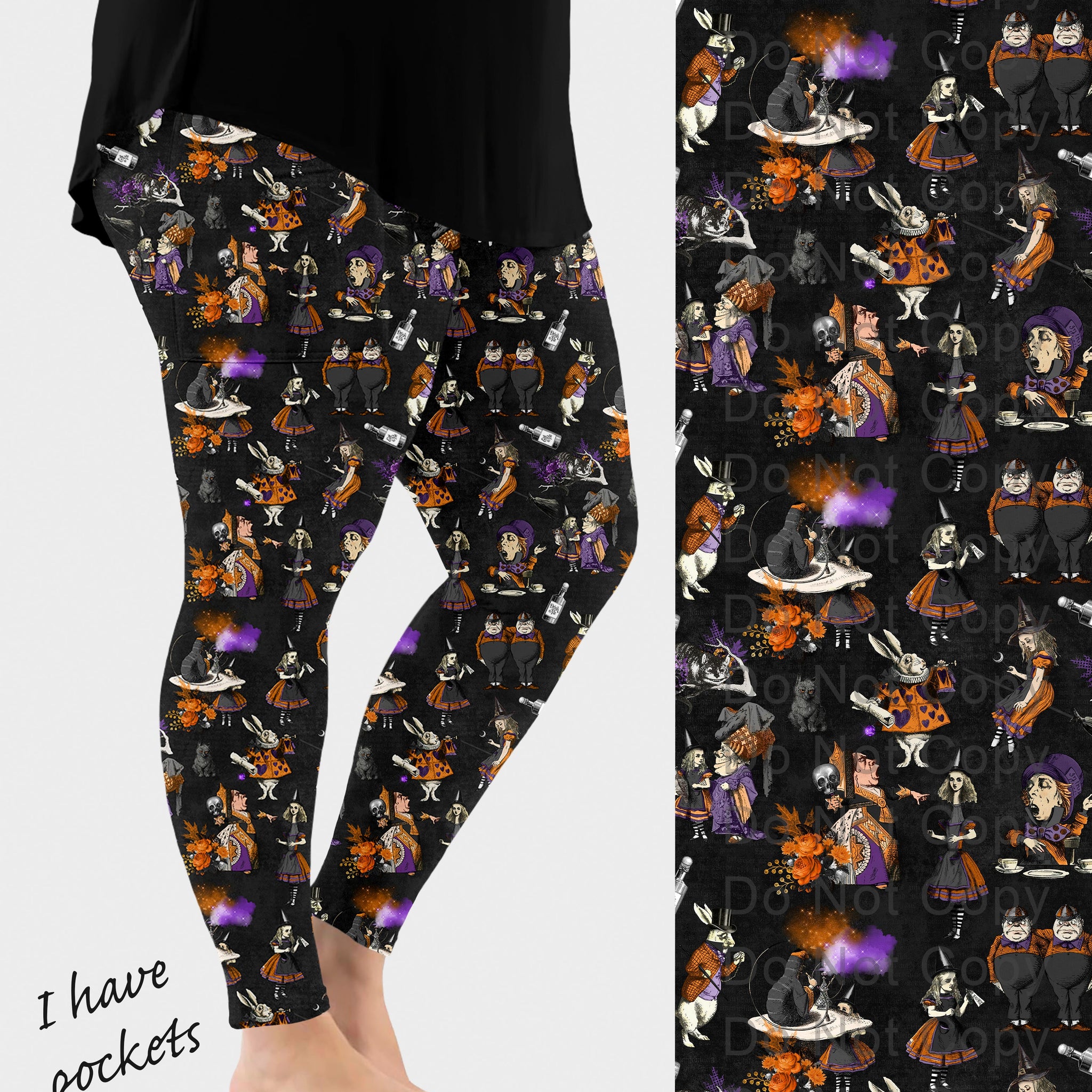 RTS - Halloween Alice Leggings w/ Pockets