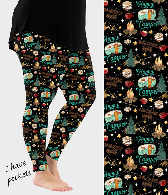 RTS - Happy Camper Leggings w/ Pockets