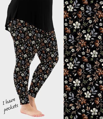 RTS - Harmonious Botanical Breeze Leggings with Pockets