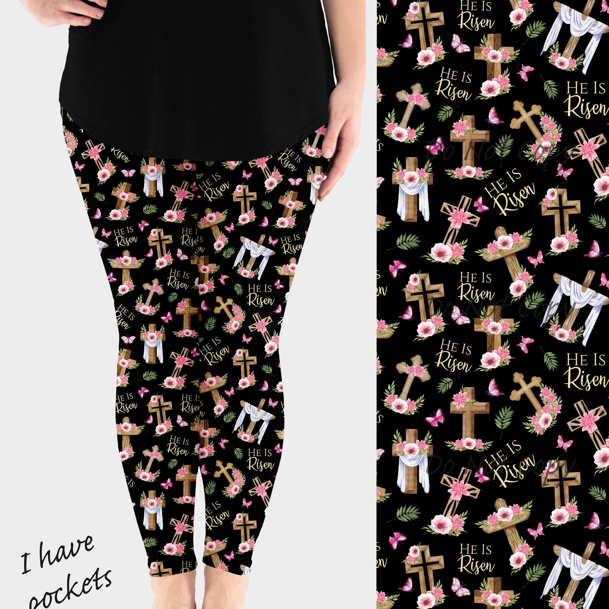 RTS - He Is Risen Leggings w/ Pockets