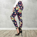 Holly and Candy Canes CHristmas Print Soft Leggings
