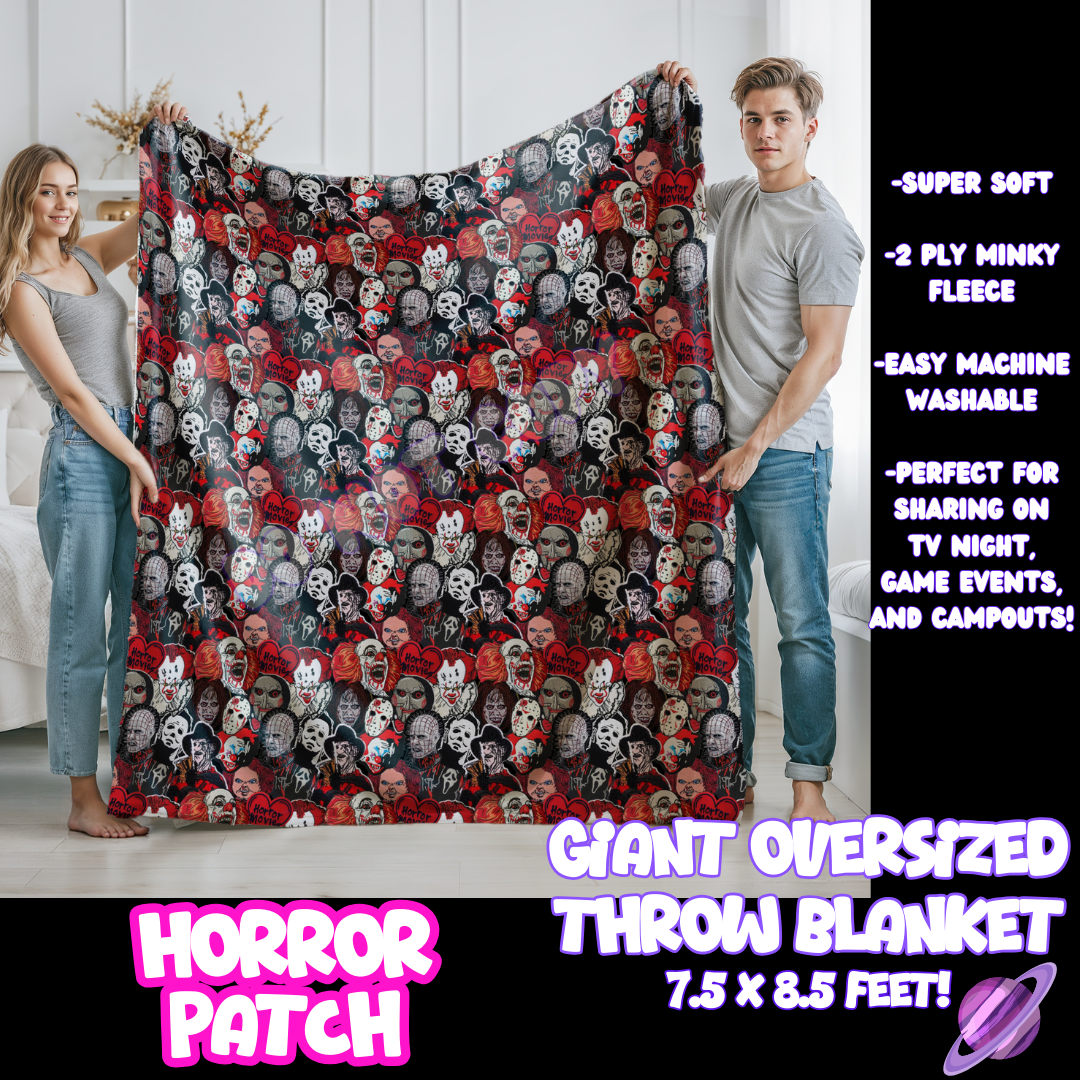 HORROR PATCH- GIANT SHAREABLE THROW BLANKETS ROUND 10-PREORDER CLOSING 12/2