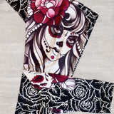 Undead Queen of Roses Sugar Skull Print Soft Leggings