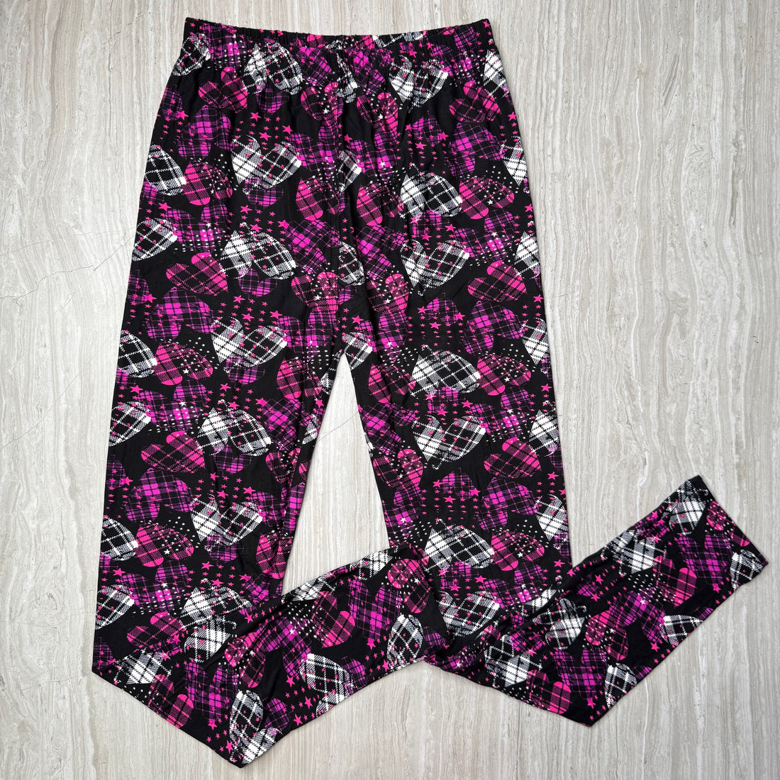 Plaid Heart Print Leggings