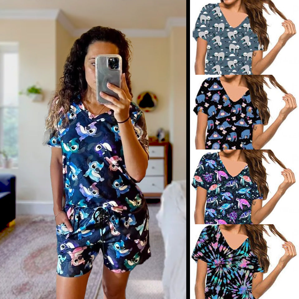 Cloud Soft Stretchy 2 Pcs Pajama Set w/ Pockets - Turtles