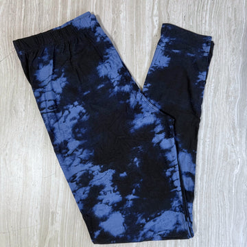 Blue Denim Tie Dye Print Leggings